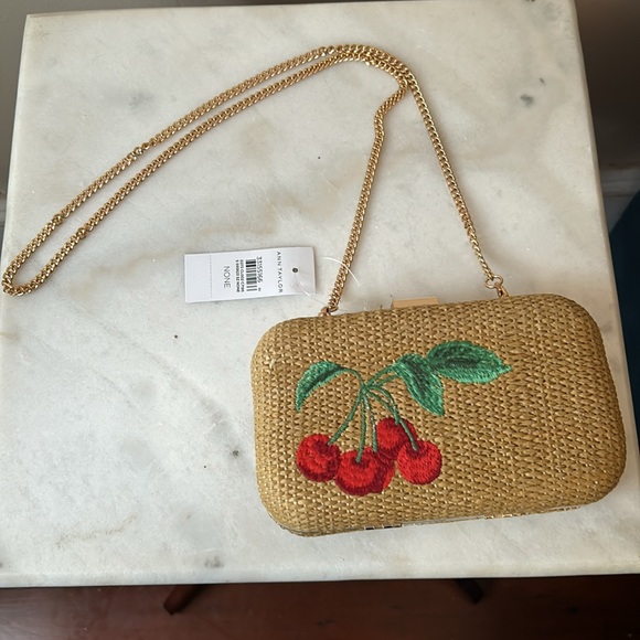 Ann Taylor Cherry hard-sided clutch purse, NWT - Picture 8 of 15